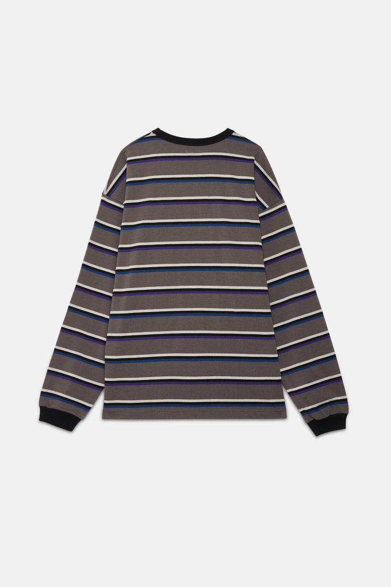 Border Long Sleeve Loose T-Shirt