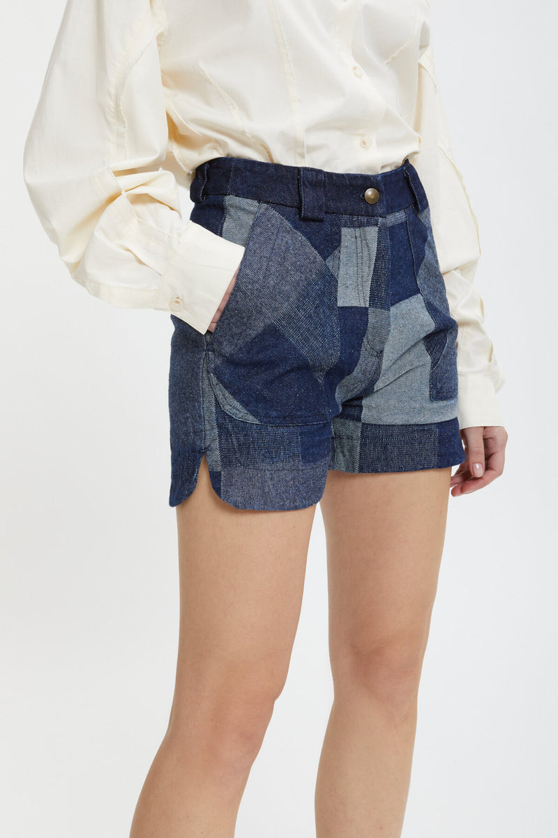 Padam Patch Denim Shorts