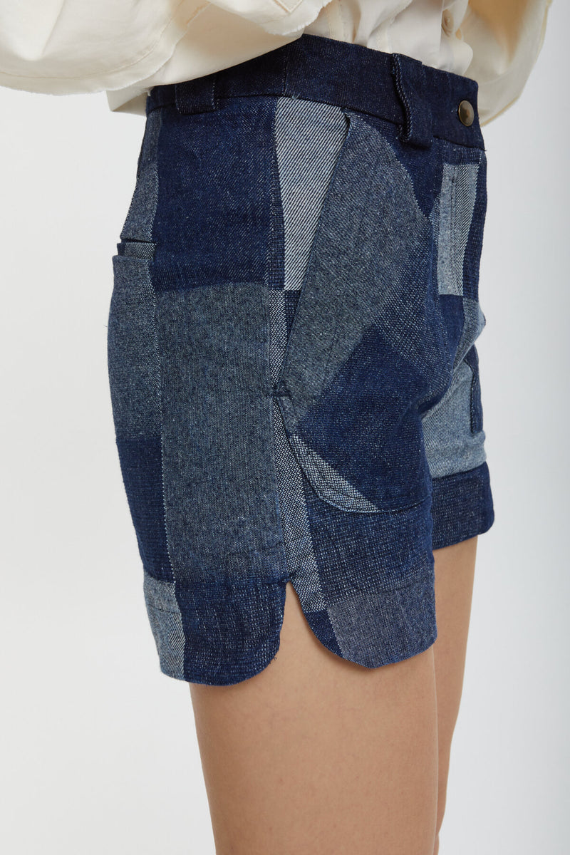 Padam Patch Denim Shorts