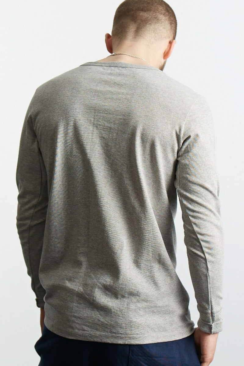 Loopwheeled Henley L/S T-Shirt