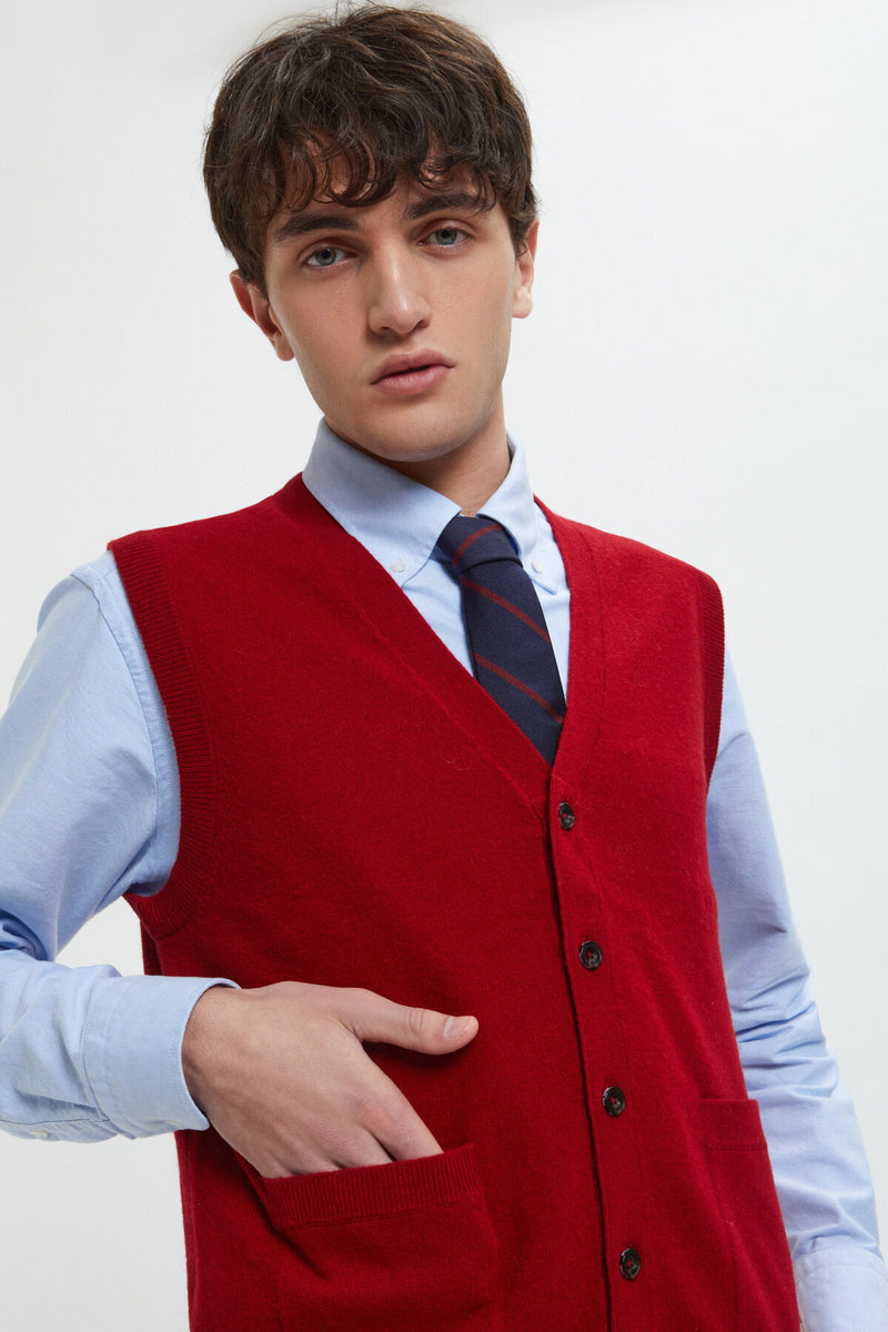 Button Knit Vest Solid