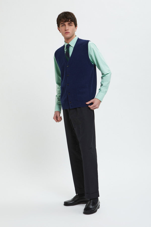 Button Knit Vest Solid