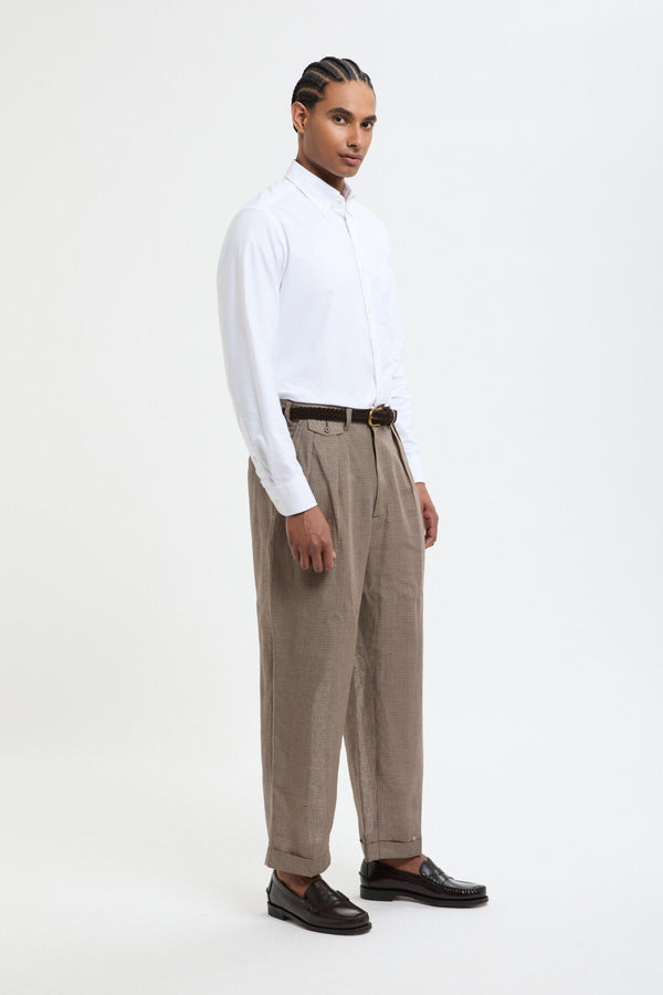 2 Pleats Trousers Linen Cupra