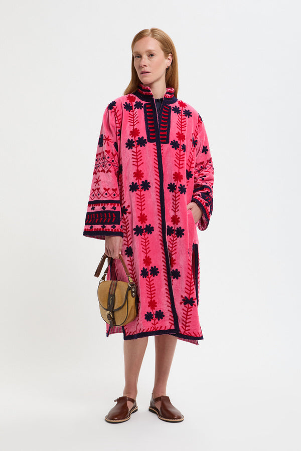 Long Velvet Embroidery Jacket