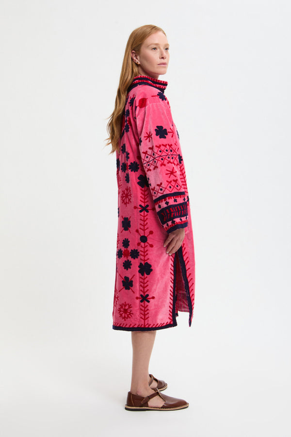 Long Velvet Embroidery Jacket