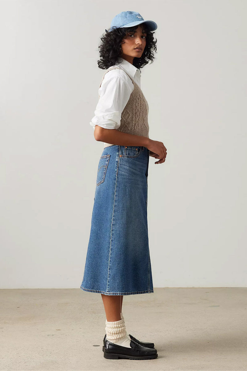 Hr A-Line Decon Denim Skirt