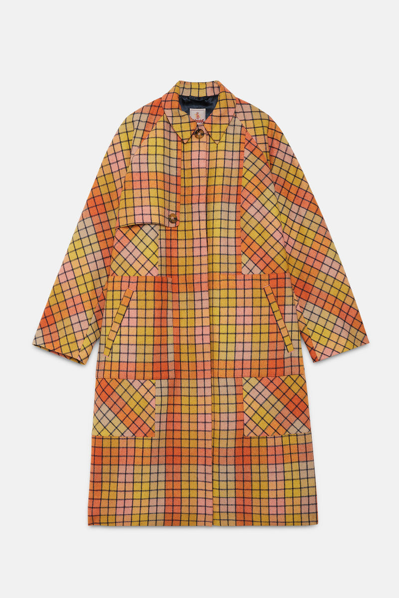 Women's Check Wool Coat