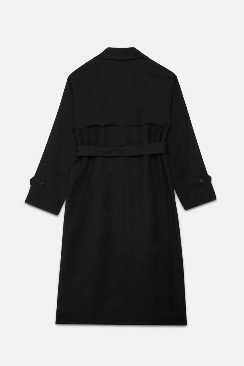 Women's Solid Wool Trench