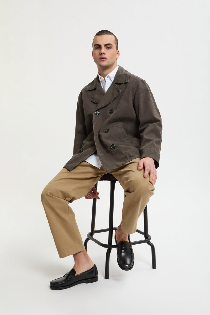 Canvas Garment Dyed Peacoat