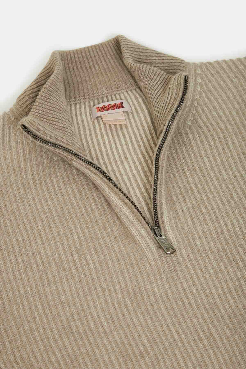 HALF-ZIP MOCK NECK JUMPER