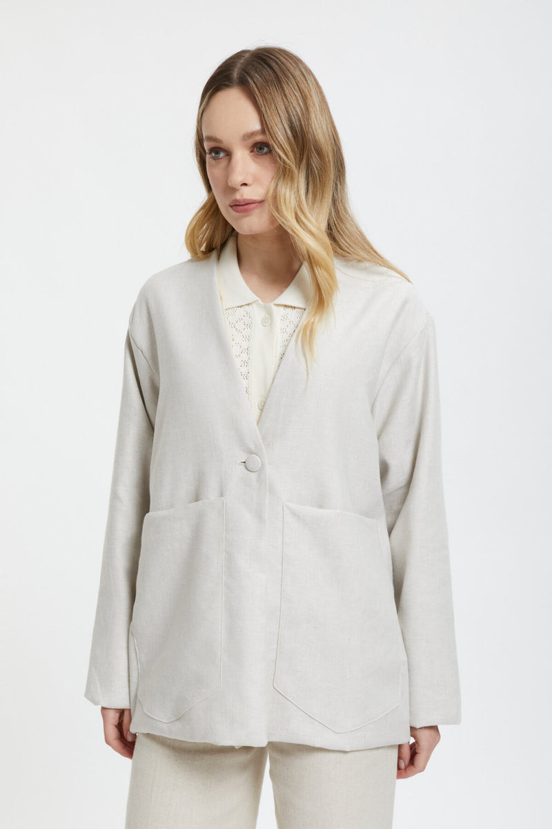 Oversized Chia Linen Blazer