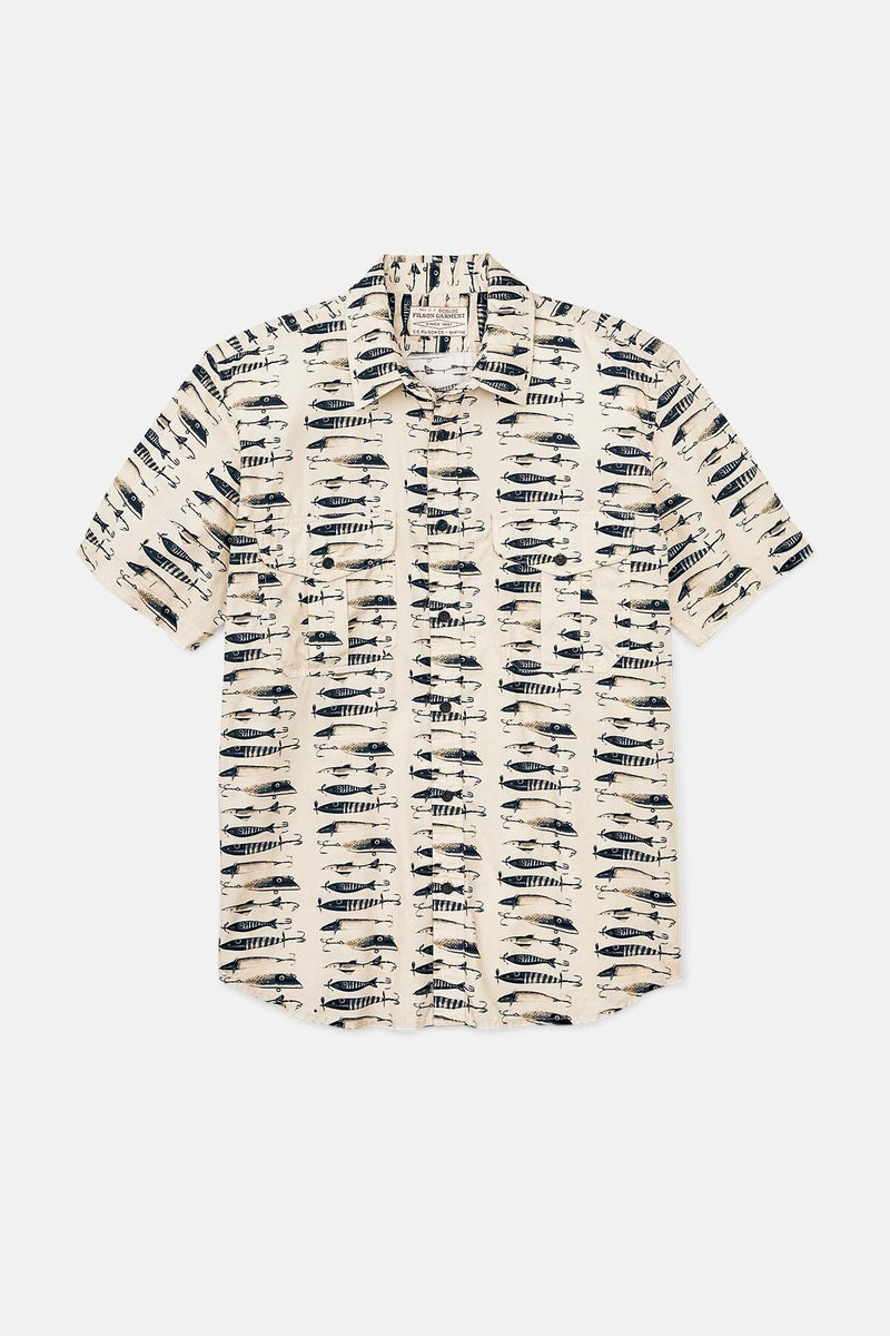 FILSON'S WASHED SHORT SLEEVE FEATHER CLOTH SHIRT