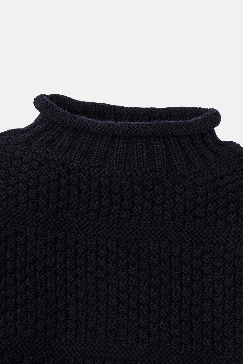 Wool Roll Neck Fisherman'S Sweater