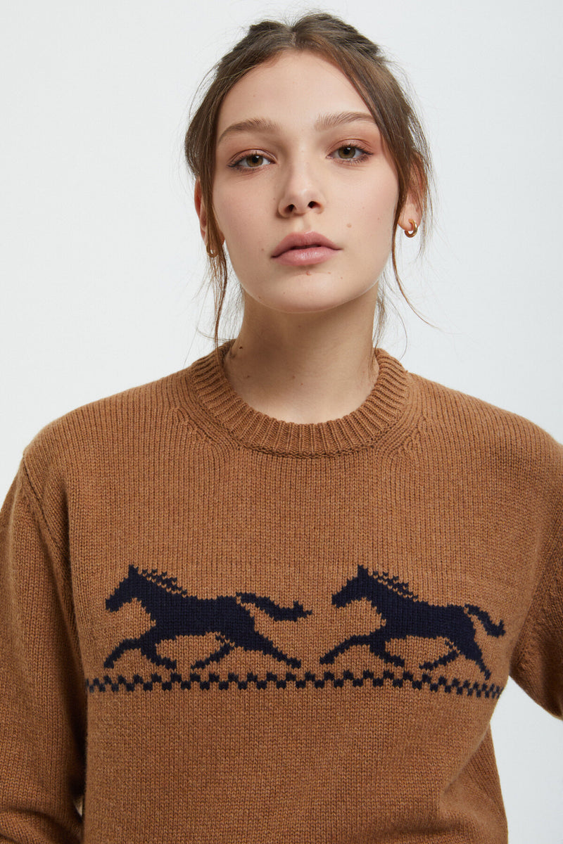 WOMEN'S WOOL CREWNECK SWEATER