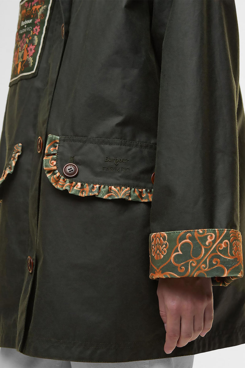 Barbour x FARM Rio Maria-Clara Waxed Jacket
