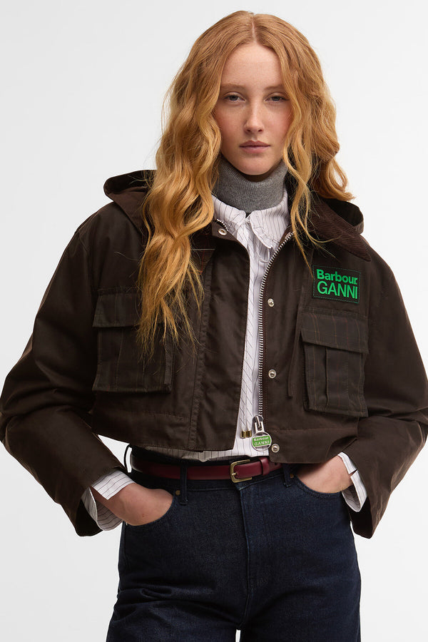Barbour x GANNI Peplum Waxed Jacket