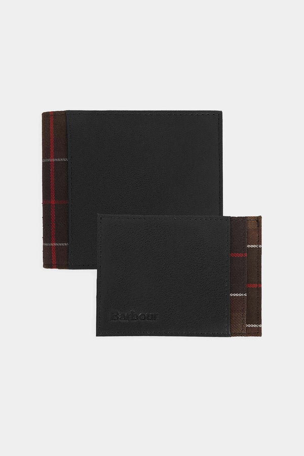 Leather/Tartan Wallet & Card Holder Gift Set