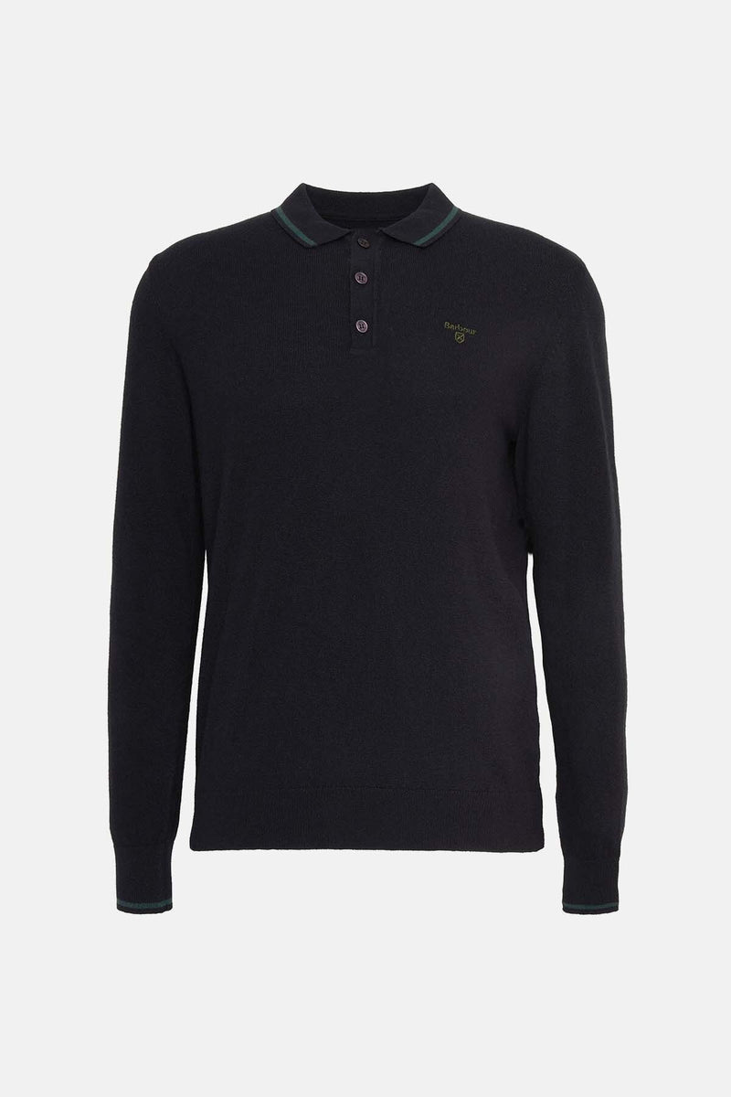 Nocton Knitted Long-Sleeved Polo Shirt