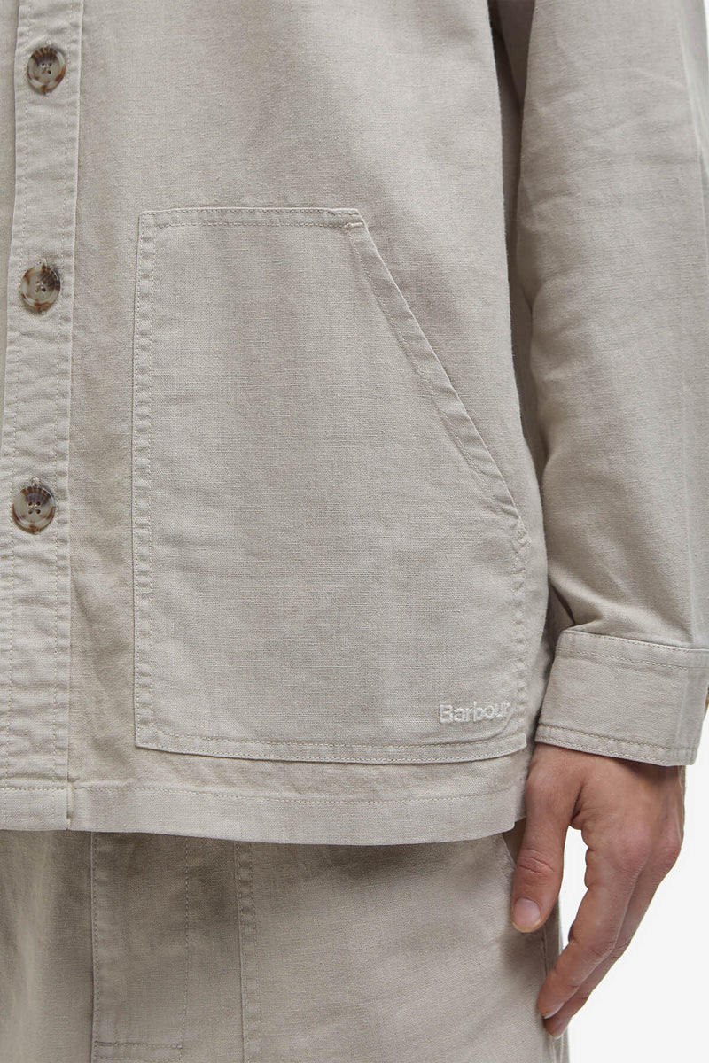 Barbour Natural Linen-Blend Overshirt