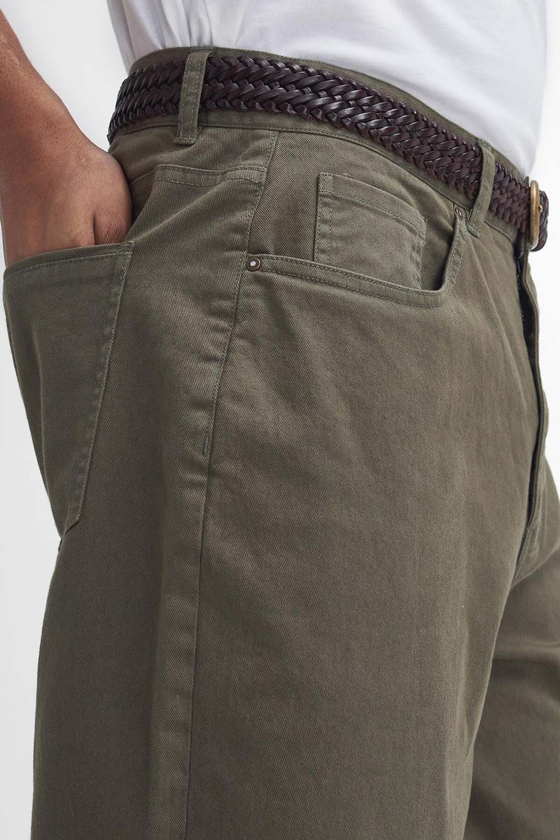 Washed Stretch Regular Trousers