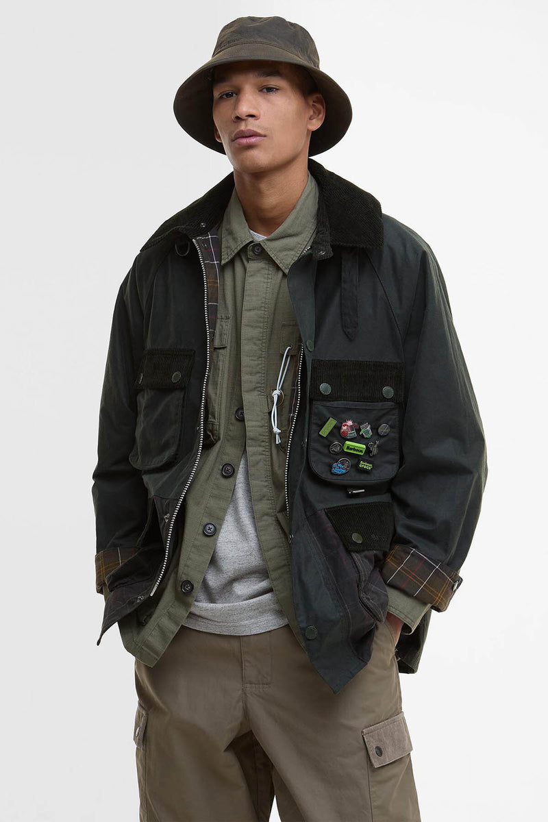 Barbour x Crocs Oversized Bedale Waxed Jacket