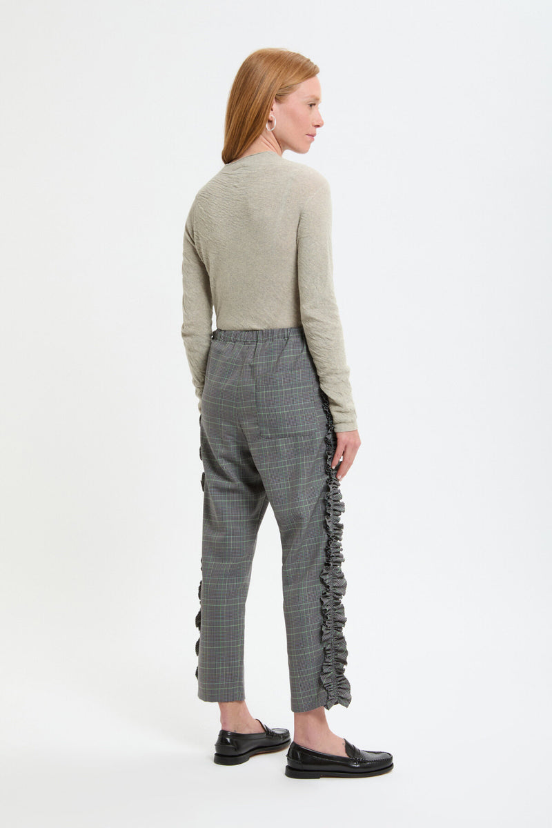Frill Side Pants - Gabardine