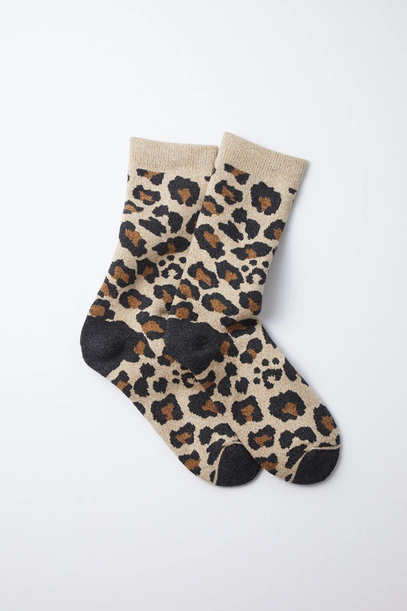 Pile Leopard Crew Socks