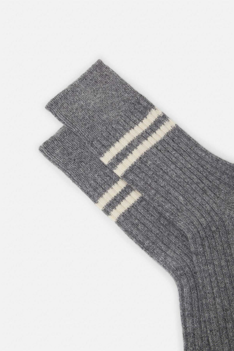 Merino lambs wool stripe socks