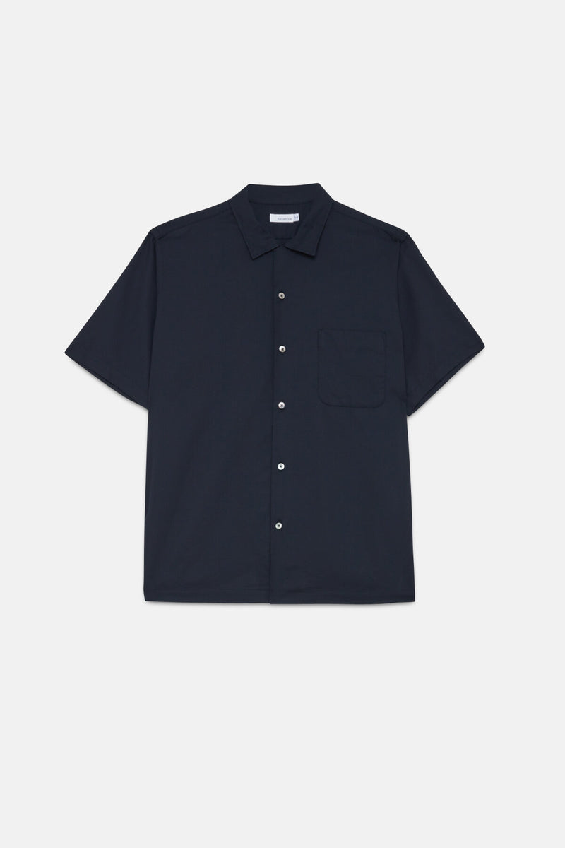 Open Collar Panama Shortsleeve Shirt