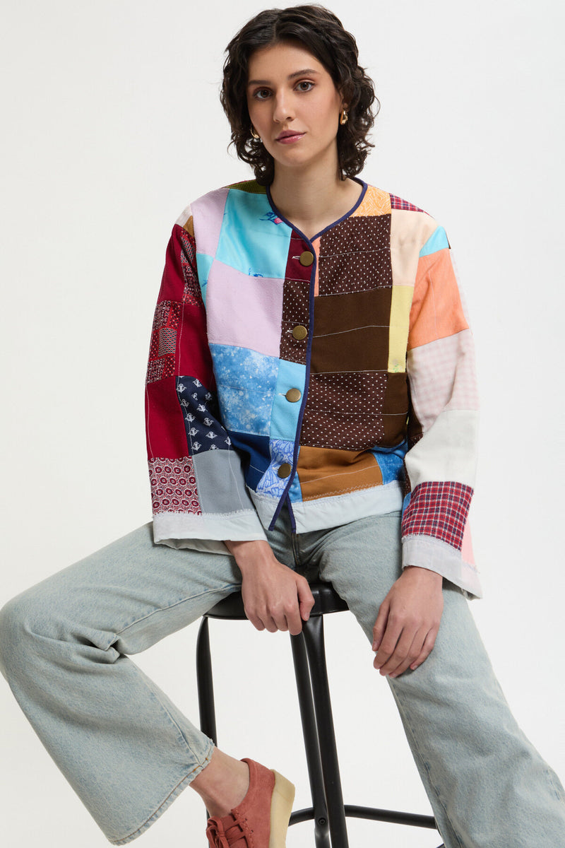 Patchwork Blanket Jacket