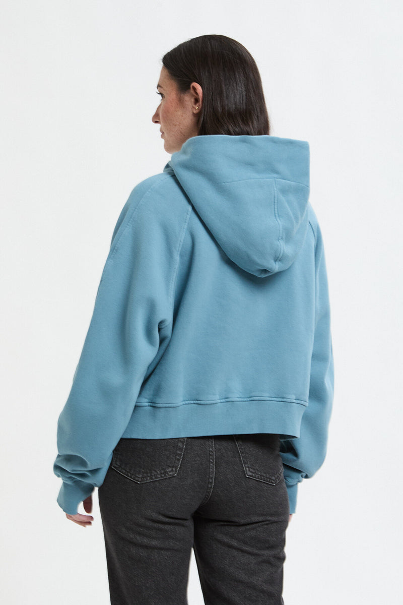 Cropped cotton hoodie