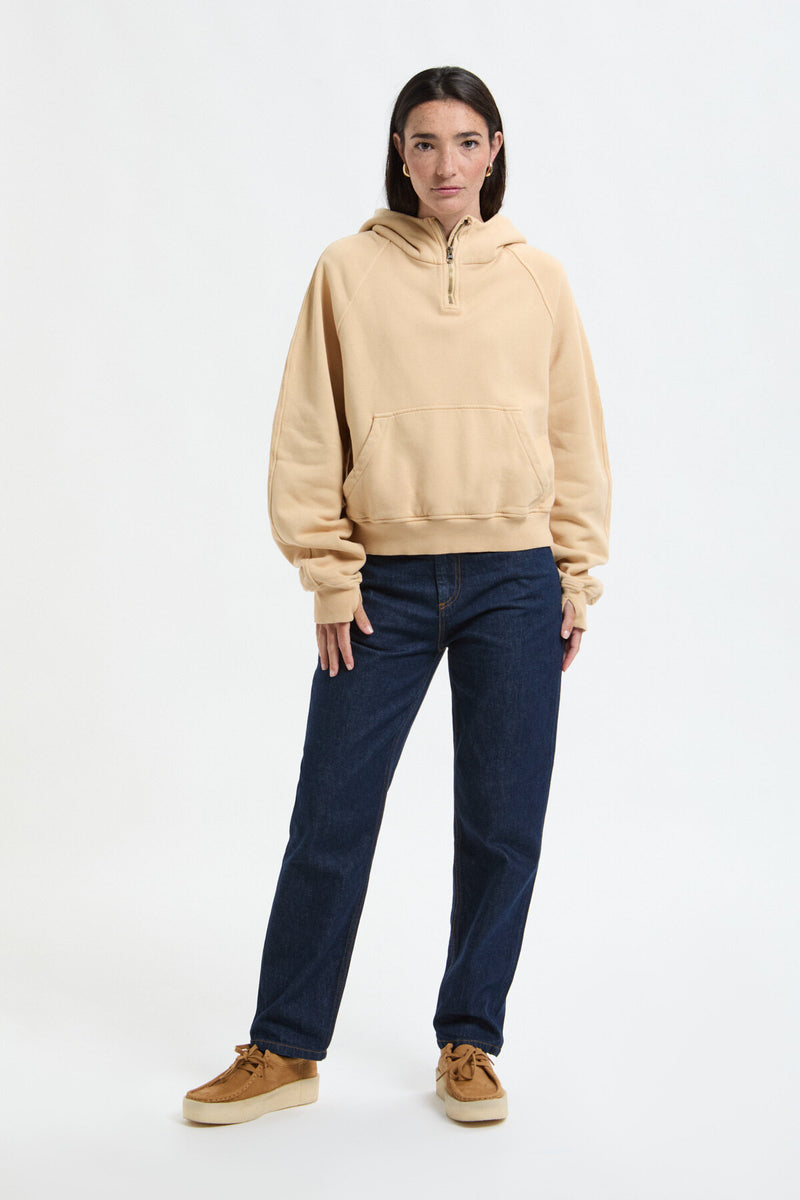 Cropped cotton hoodie