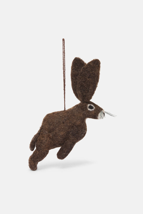 Handmade Felt Herbert the Hare Hanging Decoration