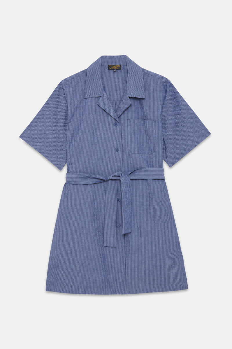 Rimay Seersucker Shirt Dress