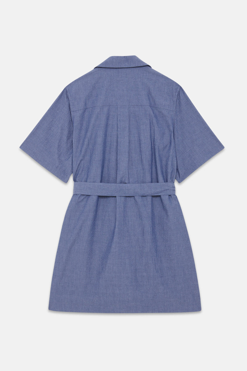 Rimay Seersucker Shirt Dress