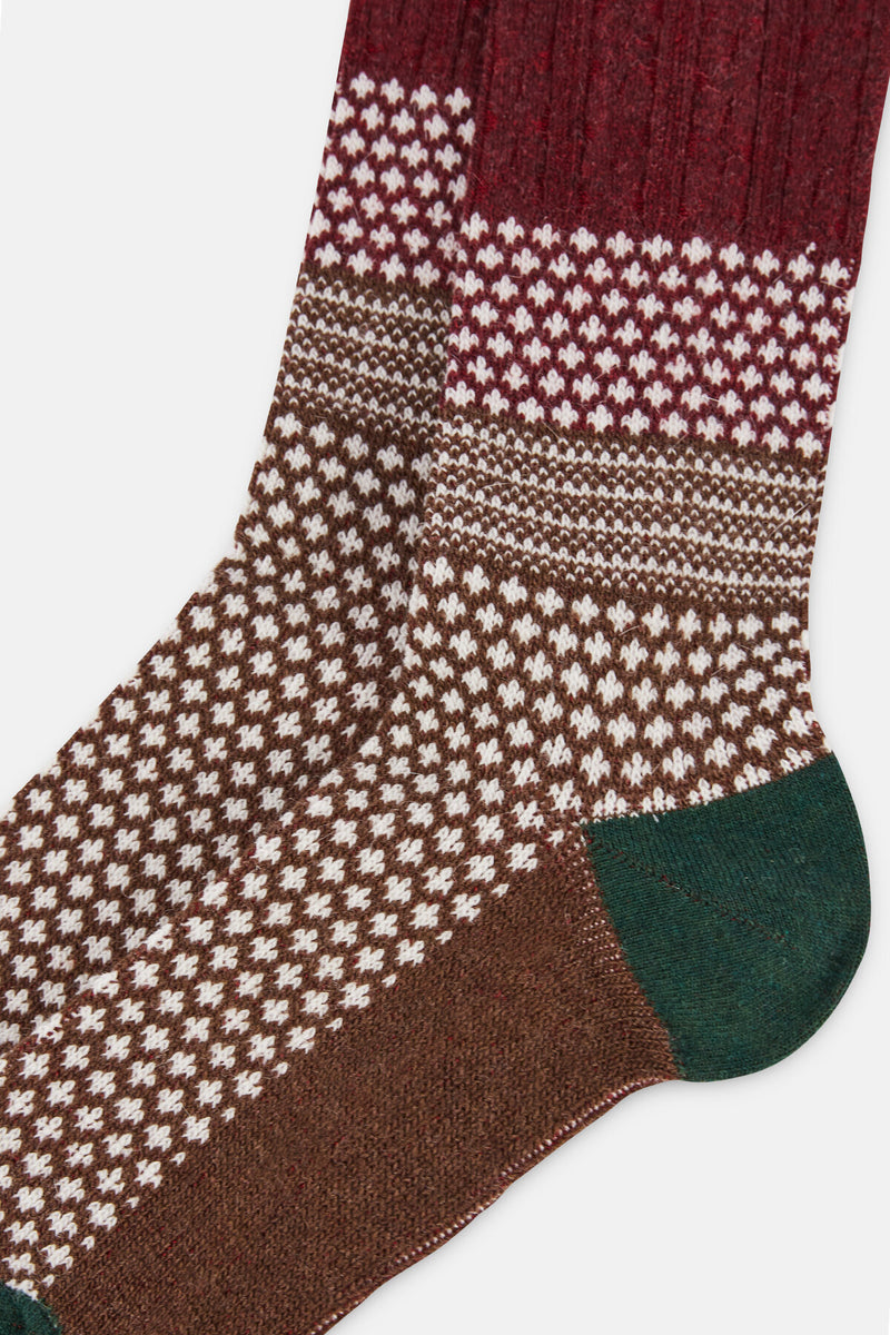 Wool blend patterned socks