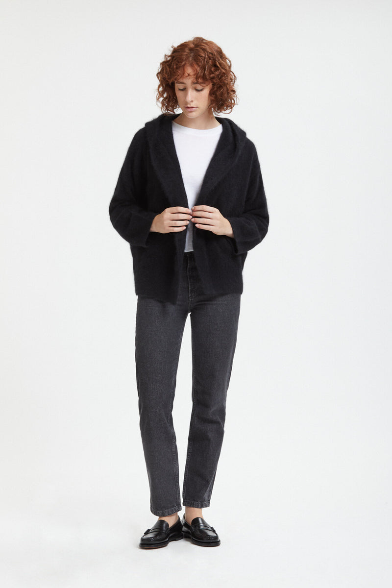 Wool Hooded Cardigan