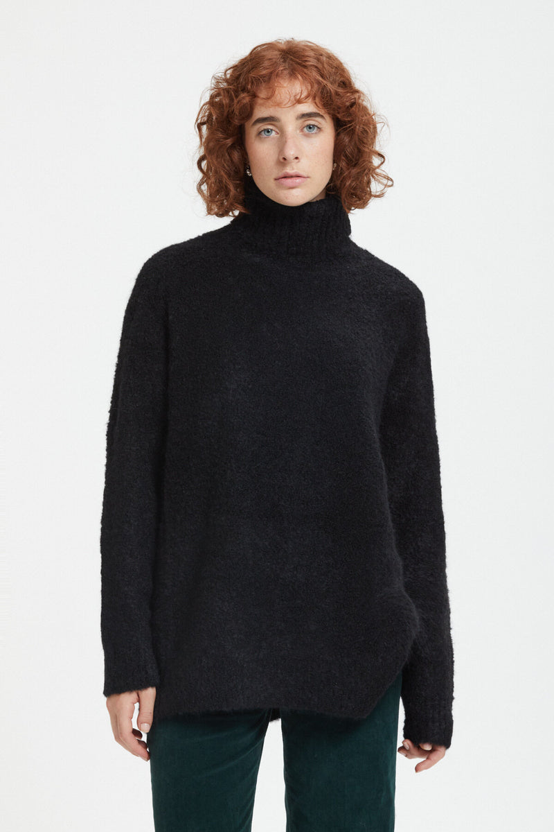 Alpaca-blend high neck jumper