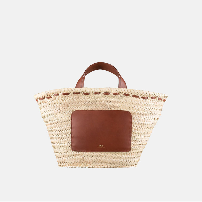 Raffia woven panier bag