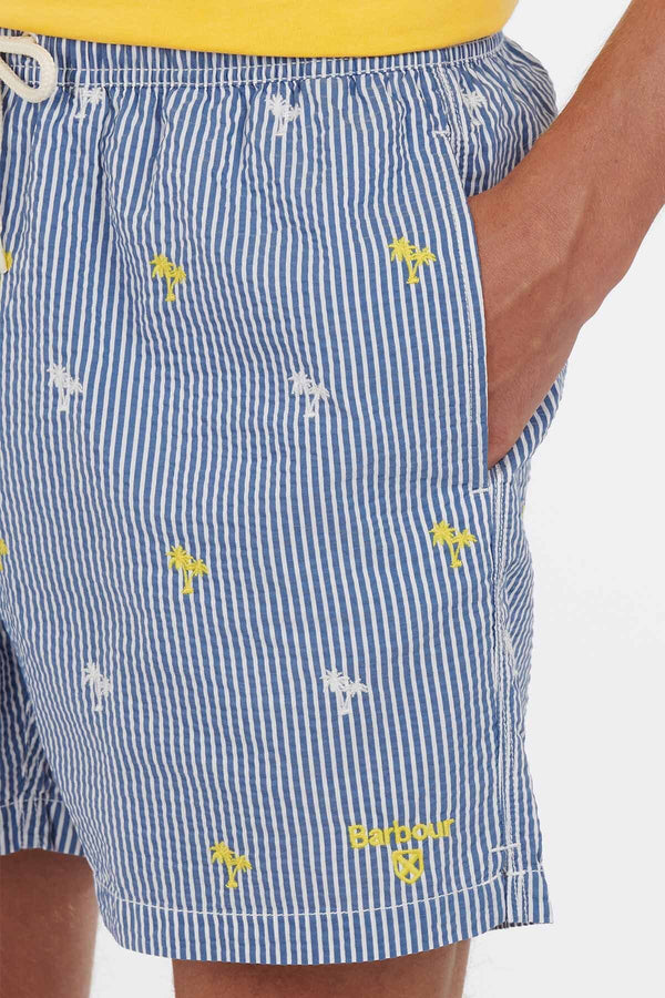 Palm Stripe Swim Short