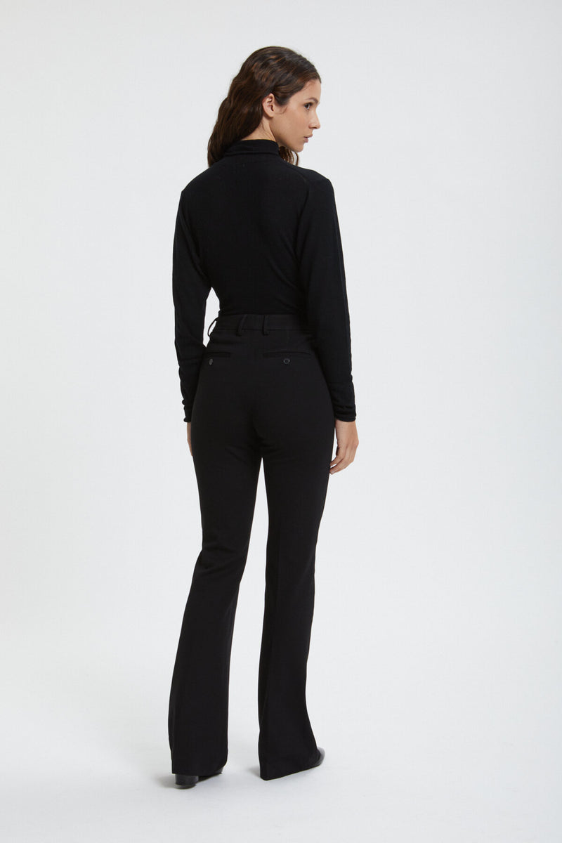 High rise flare trousers