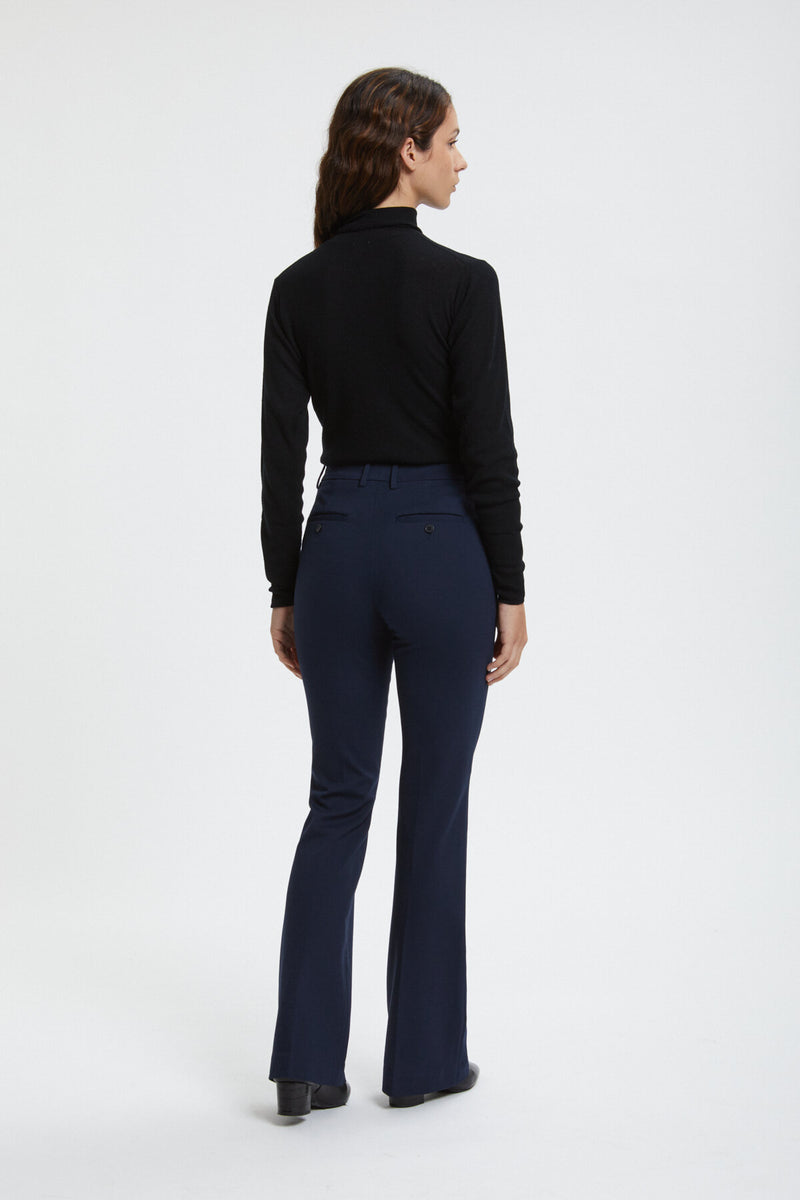 High rise flare trousers